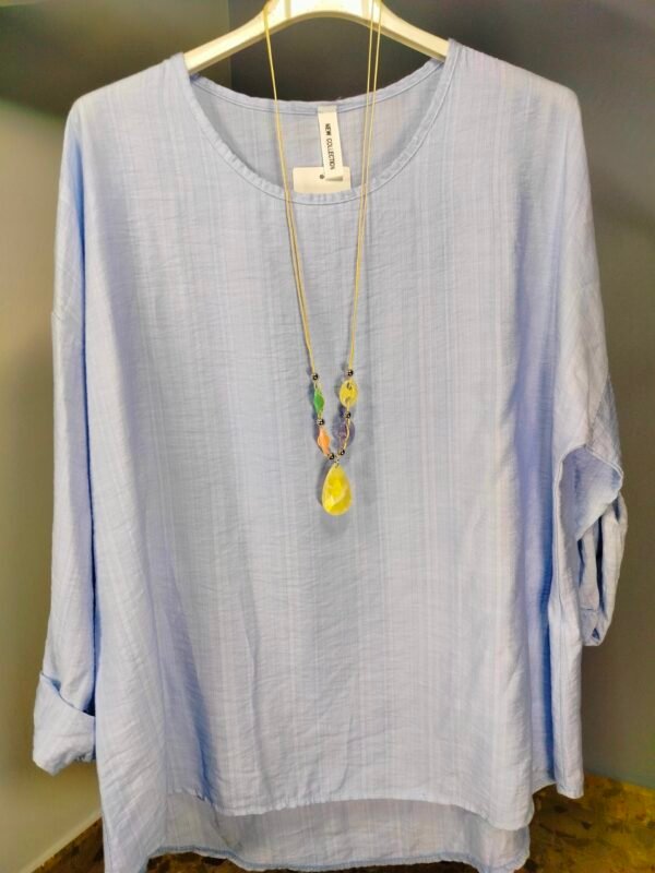 Blusa de Manga Larga con Collar – Elegancia Fresca y Confortable para Todos los Días