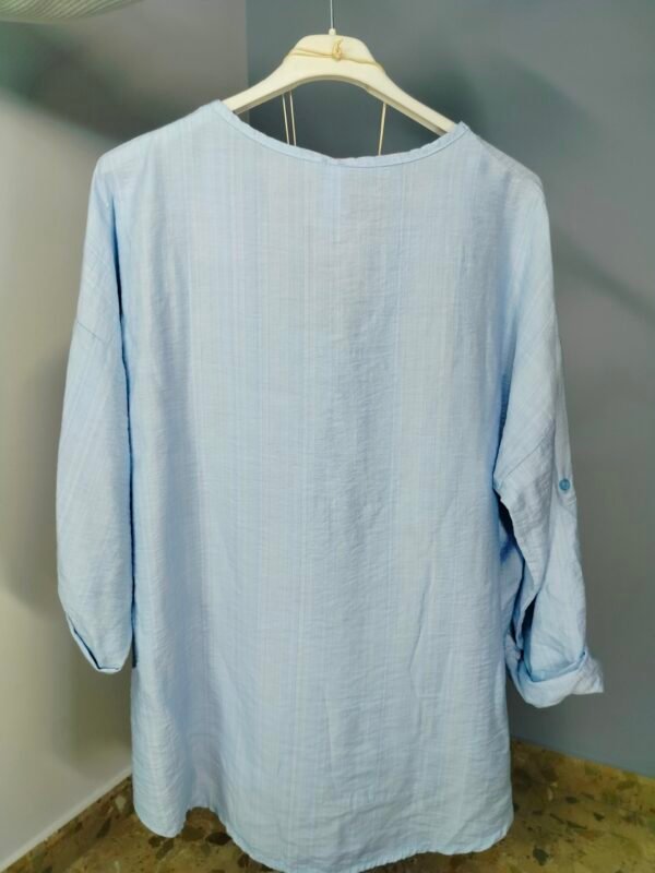Blusa de Manga Larga con Collar – Elegancia Fresca y Confortable para Todos los Días