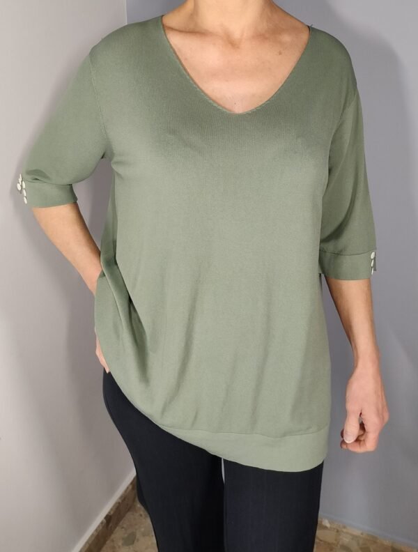 Blusa de Hilo Manga al Codo – Frescura y Estilo Italiano para la Primavera