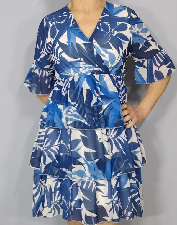 Vestido Estampado con Manga de Volante – Elegancia Ligera para Cada Día