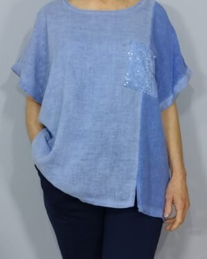 Blusa Bolsillo con Lentejuelas – Brillo Sutil para el Día a Día