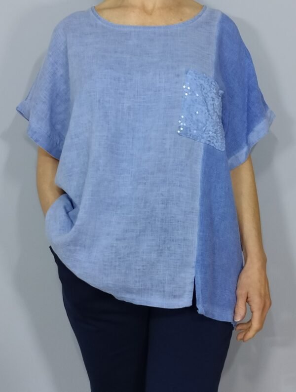 Blusa Bolsillo con Lentejuelas – Brillo Sutil para el Día a Día