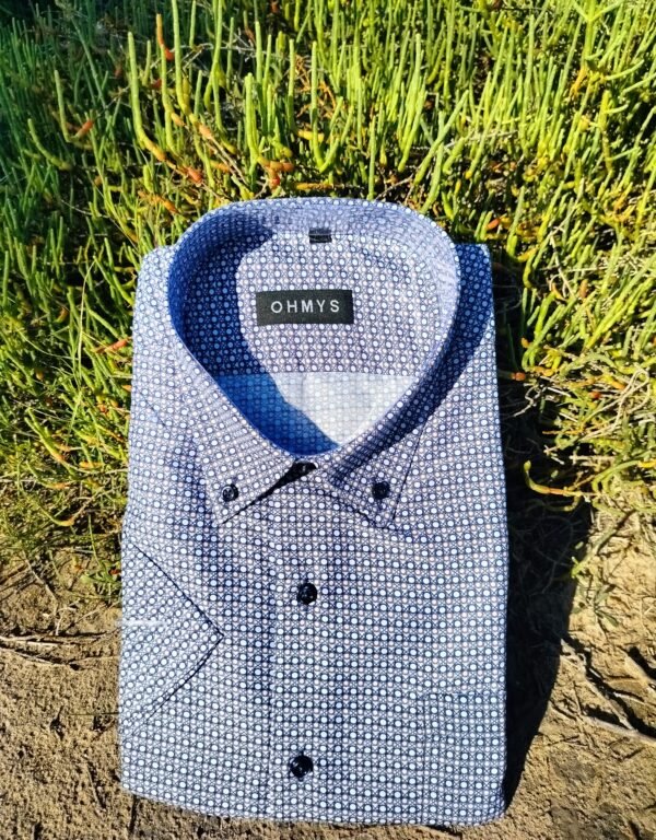 Camisa Estampada M/C - Cuello Botón & Bolsillo Sutil