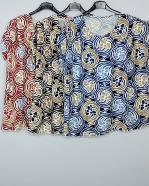 Blusa Estampada - Manga con Botón & Caída Ligera