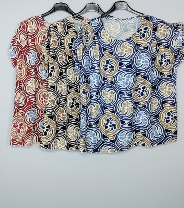 Blusa Estampada - Manga con Botón & Caída Ligera