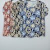 Blusa Estampada - Manga con Botón & Caída Ligera