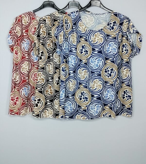 Blusa Estampada - Manga con Botón & Caída Ligera