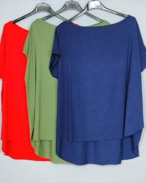 Blusa Lisa - Cuello Barca y Frescura Italiana