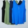 Blusa de Tirantes - Corte Acampanado & Botones Frontales