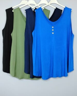 Blusa de Tirantes - Corte Acampanado & Botones Frontales