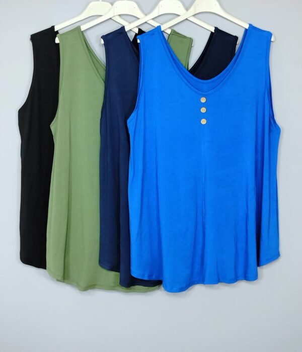 Blusa de Tirantes - Corte Acampanado & Botones Frontales