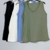 Camiseta de Tirantes Fruncidos – Punto Fresco y Toque Italiano