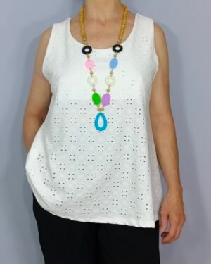 Top Perforado con Collar – Tirante Elegante