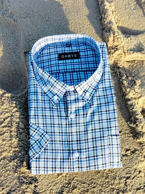 oplus_34 Camisa Clásica Cuadros – Manga Corta con Bolsillo y Fuelles