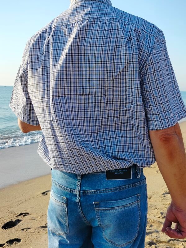 oplus_34 Camisa Clásica Cuadros – Manga Corta con Bolsillo y Fuelles