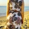 Vestido Cruzado Estampado – Gasa con Movimiento y Forro de Viscosa