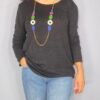 oplus_32 Suéter de Punto – Cuello Barca con Collar Incluido