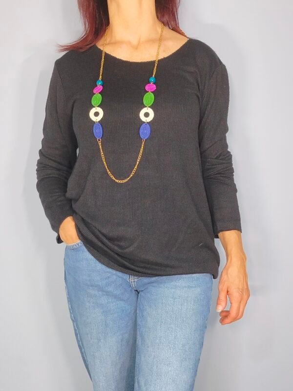 oplus_32 Suéter de Punto – Cuello Barca con Collar Incluido