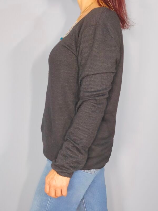 oplus_32 Suéter de Punto – Cuello Barca con Collar Incluido