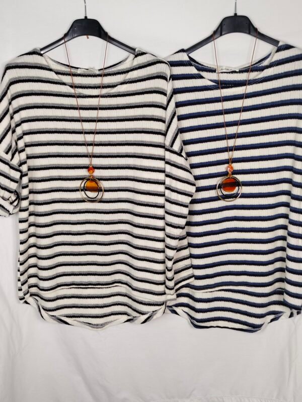 Suéter Rayas con Lurex – Cálido, Cómodo y con Brillo Sutil