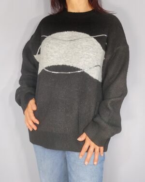 13678-sueter-ondas-NEGRO-01 Suéter Ondas – Punto Grueso con Detalles en Plata