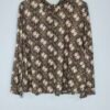 oplus_32 Blusa Estampada – Solapa Pequeña y Caída Aterciopelada