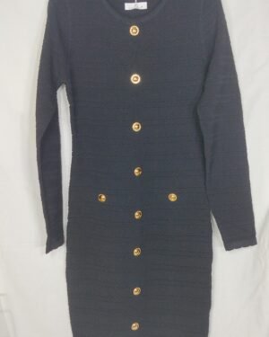 9716-vestido-de-punto-botones-NEGRO-01 Vestido de Punto Zig-Zag