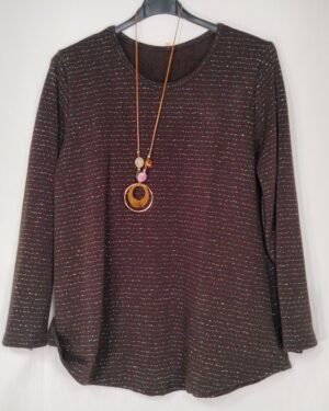 Suéter Cuello Caja con Hilo Plata