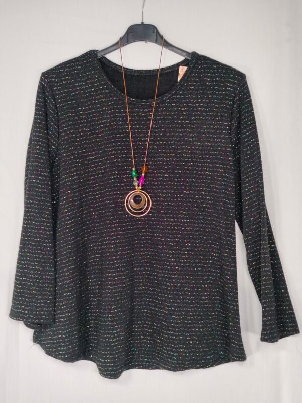 Suéter Cuello Caja con Hilo Plata