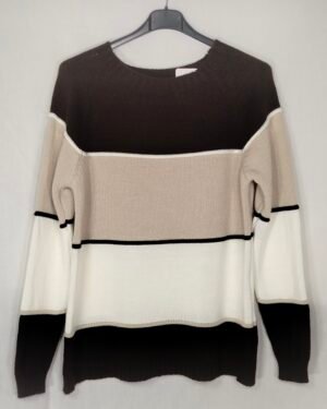 Suéter Listado Cuello Caja