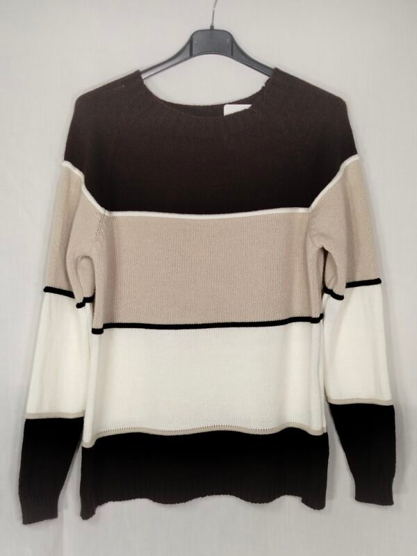 oplus_34 Suéter Listado Cuello Caja