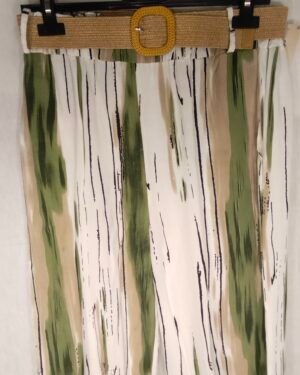 Pantalón Estampado con Cinturón - Frescura Elegante para Días Intensos