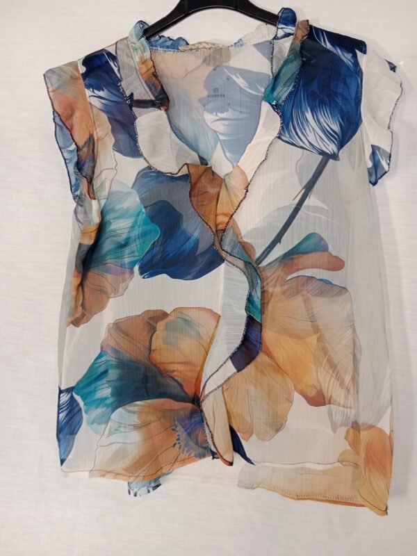 Blusa de Gasa Estampada – Elegancia ligera para los días de verano